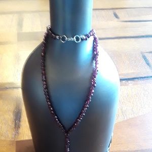 💥NWOT | BANANA REPUBLIC Garnet Colored Lariat Bead Necklace 💥
